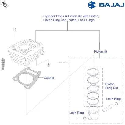 Bajaj pulsar 180 best sale block piston price