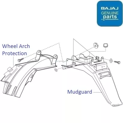 Bajaj discover clearance 100m mudguard price
