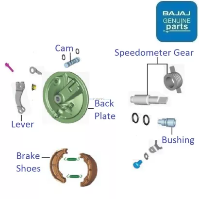 Bajaj discover 100cc sales brake shoe price