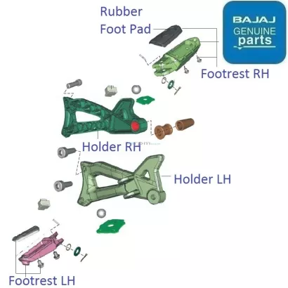 Discover 100T 2013 2014 Rear Footrest