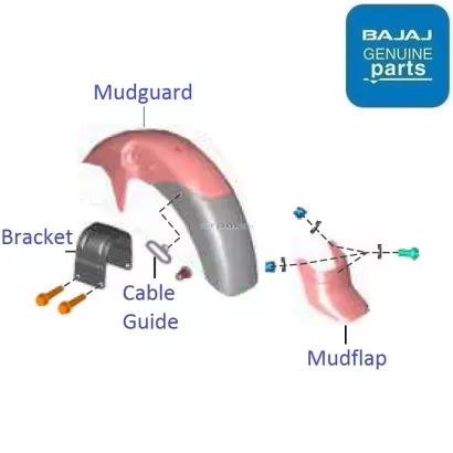 bajaj discover 100cc mudguard price
