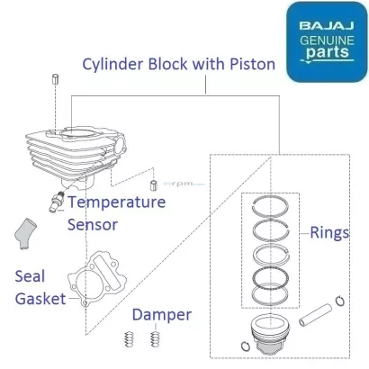 Bajaj discover hotsell 125cc piston price