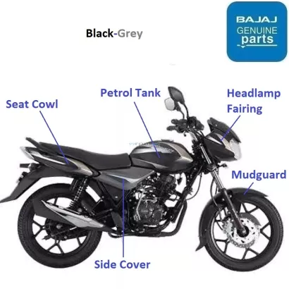 Bajaj Discover 125UG BS4 2018 20 Black Grey Colour Painted
