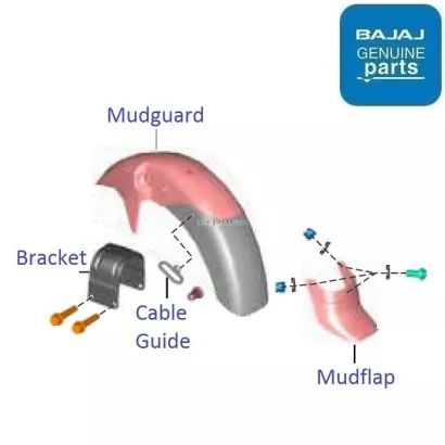 bajaj discover 125 st front mudguard price