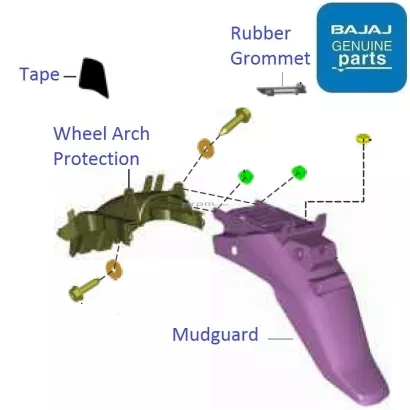 Bajaj discover discount rear mudguard price
