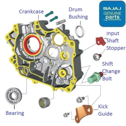 Discover 150S 2014 2016 Right Side Engine Crankcase