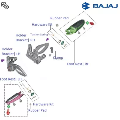Pulsar rs 200 top footrest price