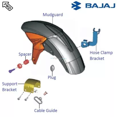 Bajaj Pulsar RS200 DTSi: Front Mudguard