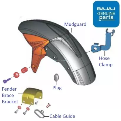 Pulsar 220 front mudguard sales