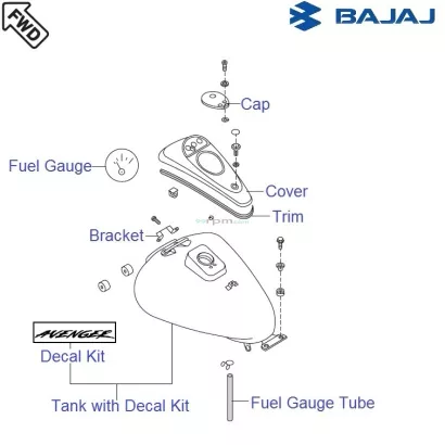 bajaj avenger fuel tank cover