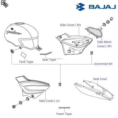 Pulsar 220 side cover sales