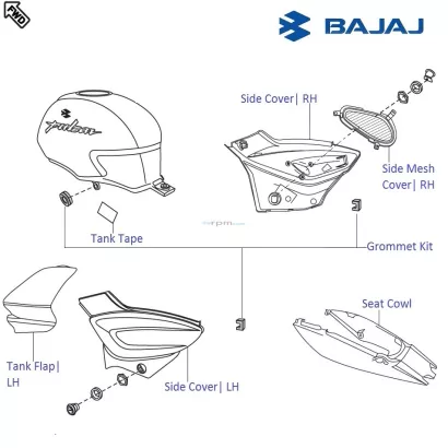 Bajaj Pulsar 220S DTSi Fuel Tank Cover