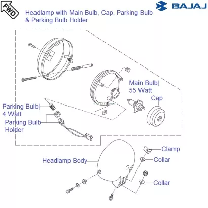 Bajaj avenger original deals headlight price