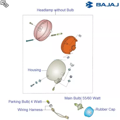 Bajaj avenger 220 headlight assembly 2025