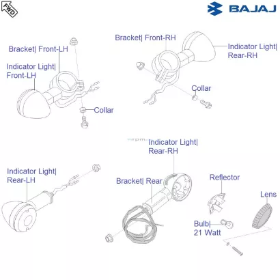 Bajaj avenger indicator lights on sale