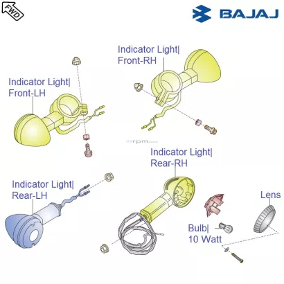 Bajaj avenger shop indicator light price