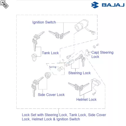 bajaj avenger helmet lock