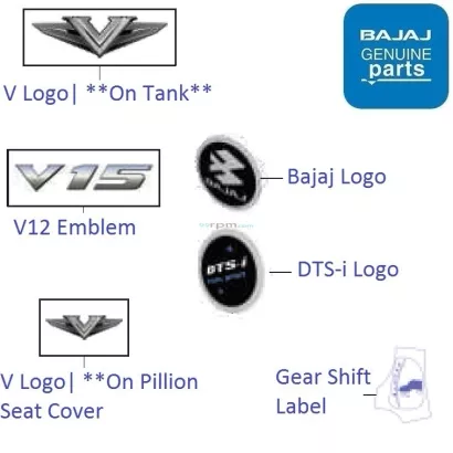 Bajaj V12 Logos Emblems