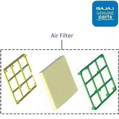 Bajaj platina store air filter box