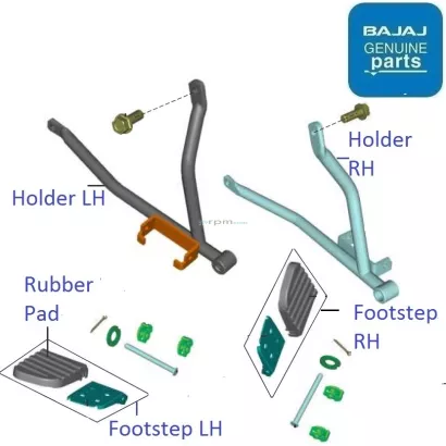 Platina 100 BS6 2020 21 Rear Footrest