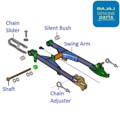 Platina 100 BS6 2020 21 Swing Arm
