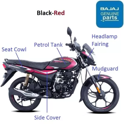 Platina 110 Drum 2021 Black paint Red decal color theme