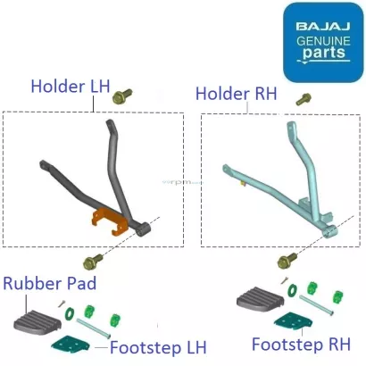 Bajaj platina shop footrest price
