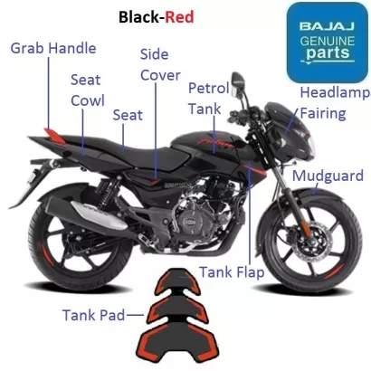 Pulsar 125 red hot sale and black