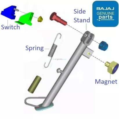 Bajaj Pulsar 125 Single Seat BS6 2020 21 Side Stand