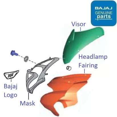 Bajaj Pulsar 125 Split Seat BS6 2020 21 Headlamp Visor