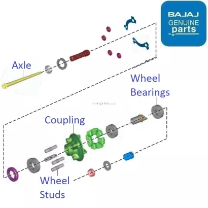 Bajaj Pulsar 125 Split Seat BS6 2020 21 Rear Wheel Axle