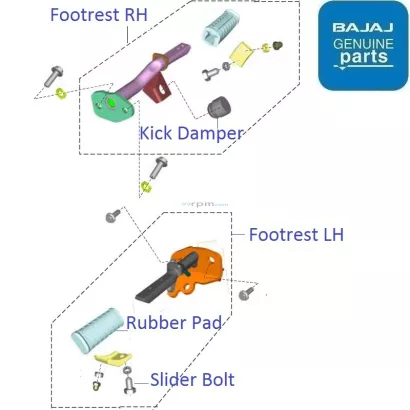Bajaj Pulsar 125 Split Seat BS6 2020 21 Front Footrest