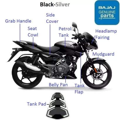 Bajaj Pulsar 125 Split Seat BS6 2020 21 Black paint Silver