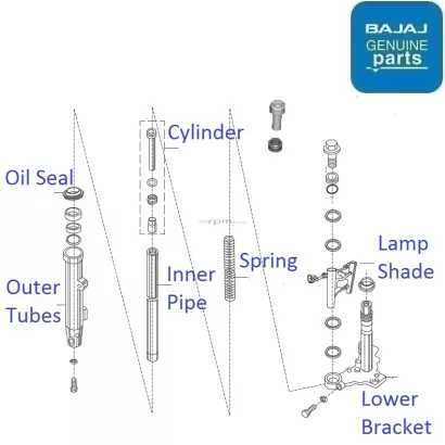 Bajaj Pulsar 135LS BS3 2009 2016 Front Suspension Fork Components