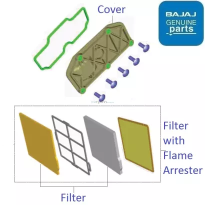 Bajaj Pulsar 150 BS4 Air Cleaner Components