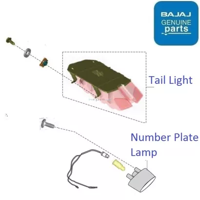Bajaj Pulsar 150 Twin Disc UG5 BS4 Tail Lamp