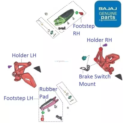 Bajaj Pulsar NS200 BS6 2020 2023 Front Footrest