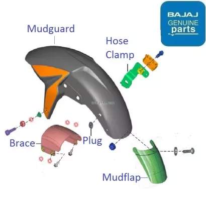 Bajaj Pulsar NS200 BS6 2020 2023 Front Mudguard