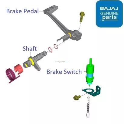Bajaj Pulsar NS200 BS6 2021 2023 Rear Brake Pedal