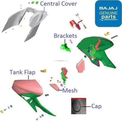 Bajaj Pulsar N160 Single ABS 2022 23 Fuel Tank Fairing
