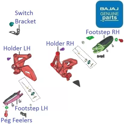Pulsar 125 hot sale footrest price