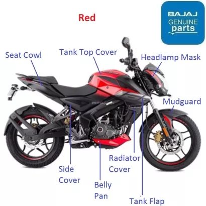 Bajaj Pulsar NS160 BS6 Red Painted Parts for April 2020 Sept.2020