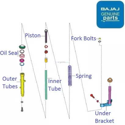 Bajaj Pulsar P150 Twin Disc 2022 23 Front Suspension Fork