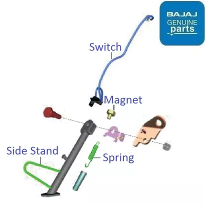 Bajaj Pulsar P150 Twin Disc 2022 23 Side Stand