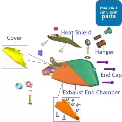 Pulsar rs 200 silencer online cover price