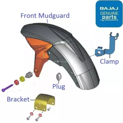Bajaj Pulsar RS200 BS6 2021 2023 Front Wheel Mudguard