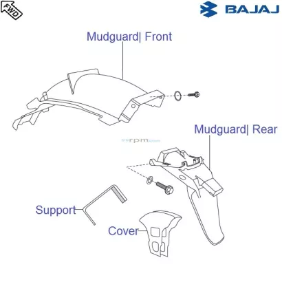 Pulsar 150 2025 mudguard front price