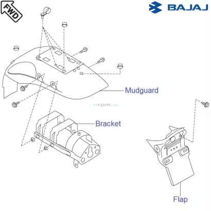 Bajaj Avenger 220 DTS i Rear Mudguard