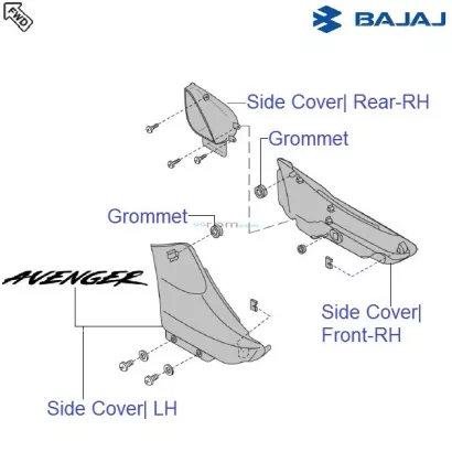Bajaj Avenger 180 DTSi Side Covers
