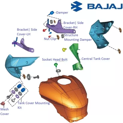 Pulsar 200 ns tank side cover price outlet